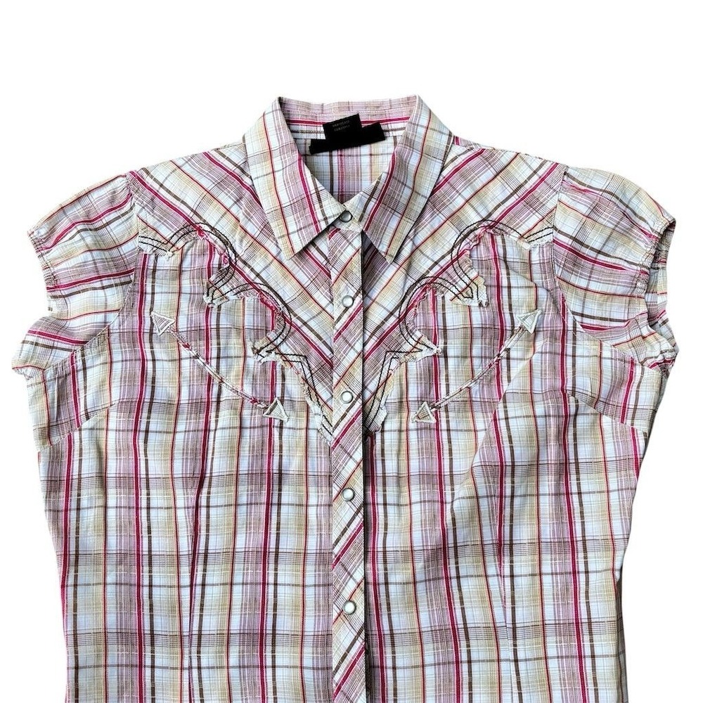 Ariat Women's Plaid Button-Up Shirt M Multicolor Short Sleeve Casual - Picture 3 of 6